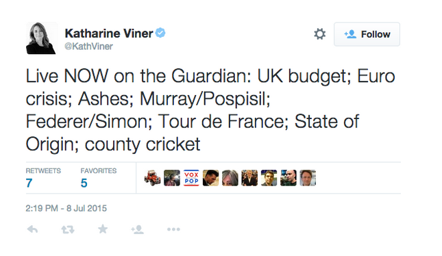 The Guardian running multiple liveblogs at the same time