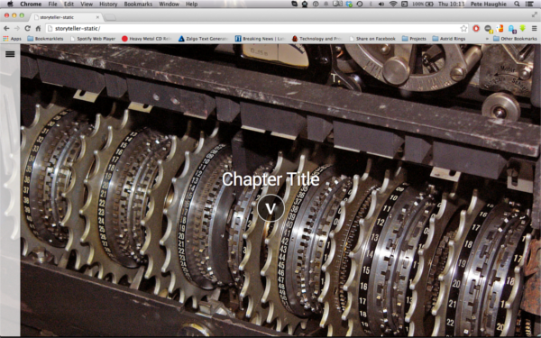 Clicking down on the chapter pane will continue the story. Photo CC Sourcefabric.