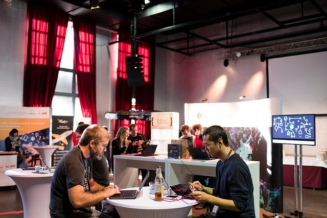 Me (on the right) and a friend doing a little brainstorming | Photo by Gregor Fischer (CC BY-SA 2.0)