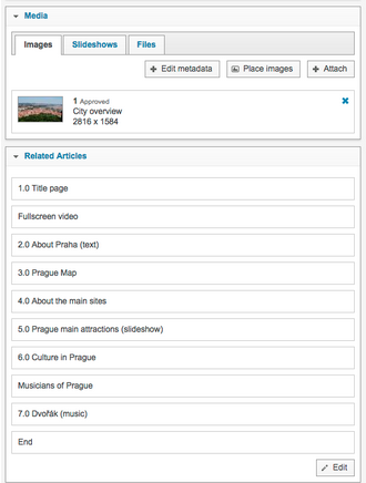 All of the components of the story are easy to rearrange in one place