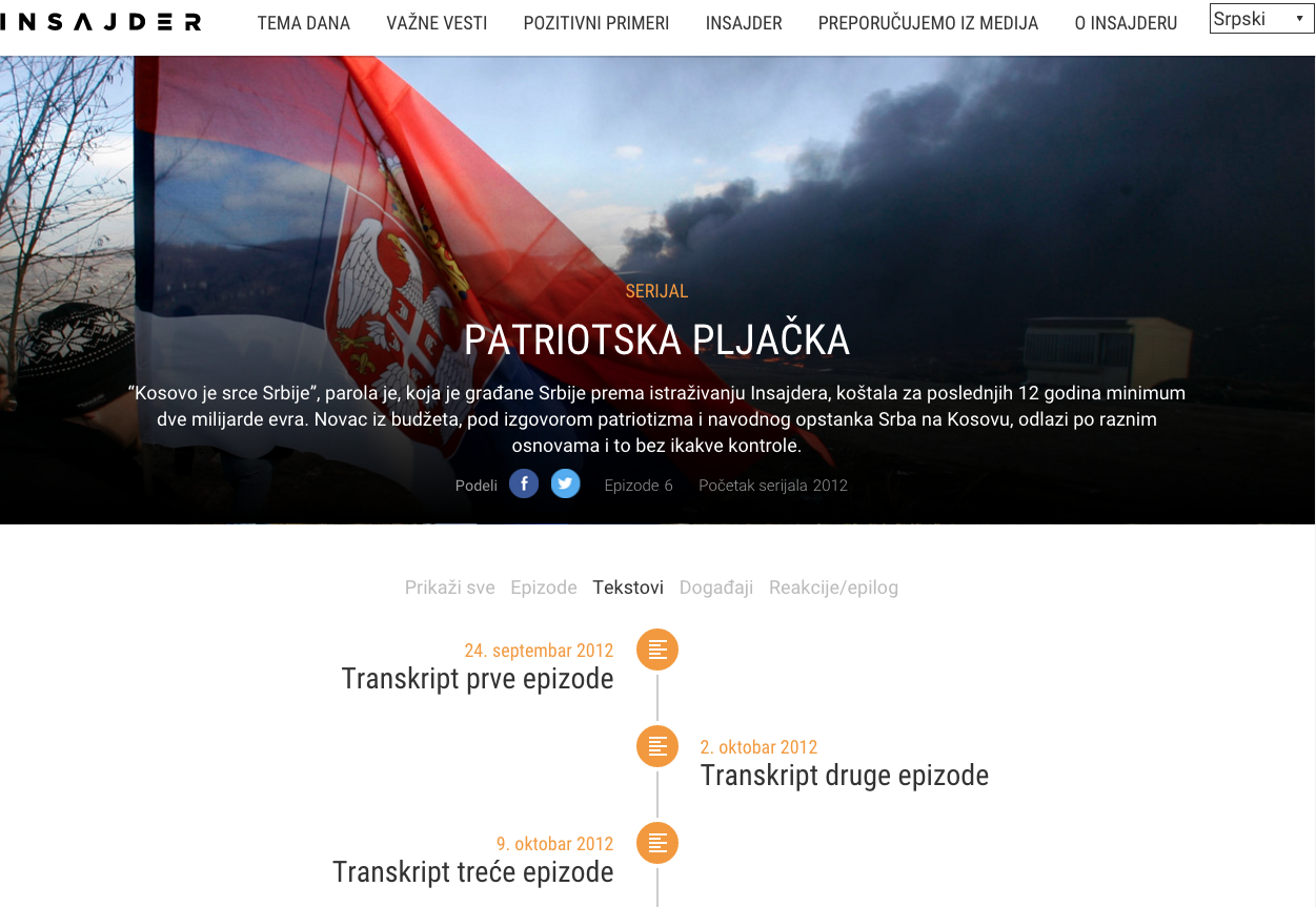 An example of a serial timeline 