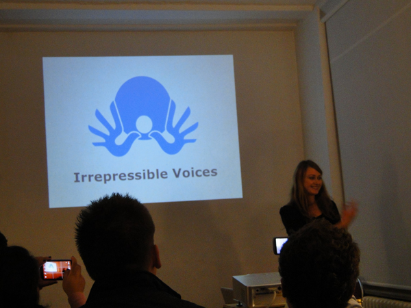 Irrepressible Voices at Hacks/Hackers Berlin | Photo credit Kristin Trethewe